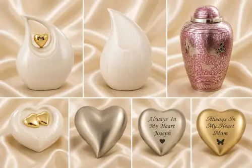 Click Here To Enlarge This Photo Of Cremated Remains Urns and Cremated Remains Keepsakes